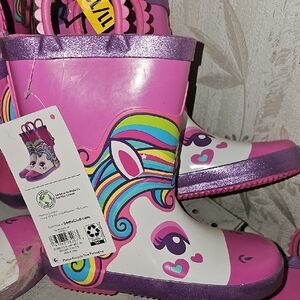 Pink and Purple Unicorn Rain Boots